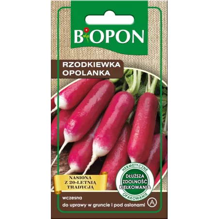 Biopon 8g Rzodkiewka Opolanka Nasiona warzyw Długa Szkarłatna Soczysta