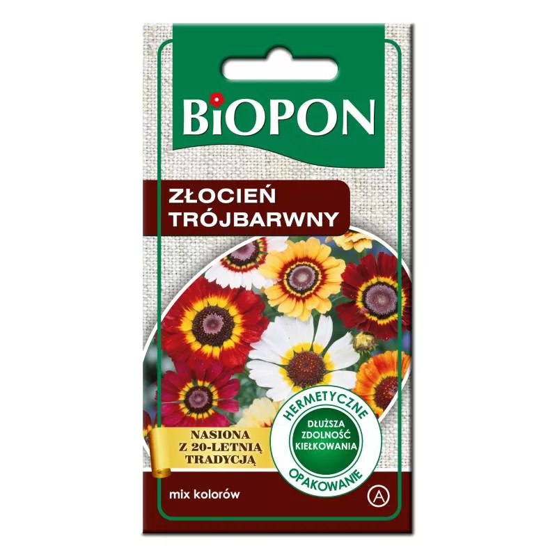 Biopon 0,1g Złocień Trójbarwny Mix Nasiona kwiatów Jednoroczna Dużo kwiatów Wielokolorowa