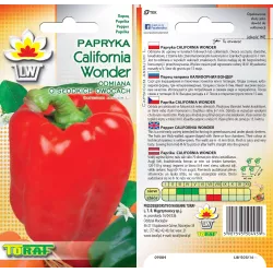 Toraf 0,5g Papryka California Wonder Słodka Czerwona Nasiona warzyw Źródło witaminy C Odmiana szklarniowa