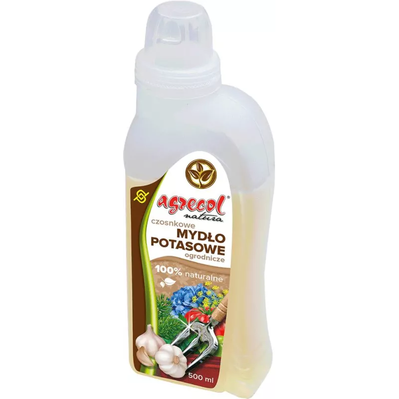 Agrecol 500ml Mydło ogrodnicze potasowe ECO Czosnkowe Mycie narzędzi Odkażanie Oprysk