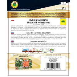 PNOS 15 sztuk Cukinia Brillante F1 Profi Nasiona warzyw Odmiana profesjonalna Bardzo plenna Wczesna