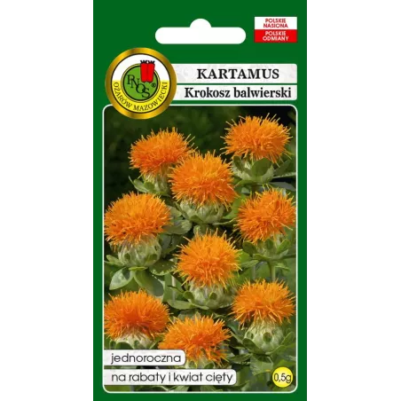 PNOS 0,5g Kartamus Pomarańczowy Nasiona kwiatów Krokosz barwierski Kwiat cięty Rabaty