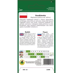 PNOS 6g Rzodkiewka mieszanka odmian Nasiona warzyw Odmiany kuliste Różowa Biała Złota