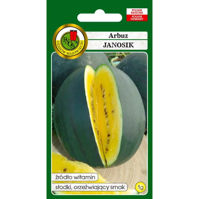 PNOS 1g Arbuz Janosik Żółty Nasiona roślin owocowych Soczysty Słodki Źródło witamin