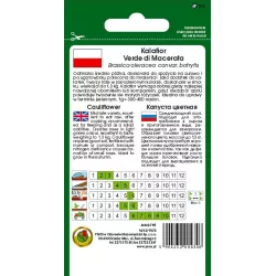 PNOS 0,2g Kalafior Verde di Macerata Nasiona warzyw Zielony Źródło witamin