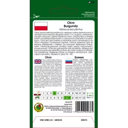 PNOS 2g Okra jadalna Burgundy Nasiona warzyw jednorocznych Ketmia Zioła