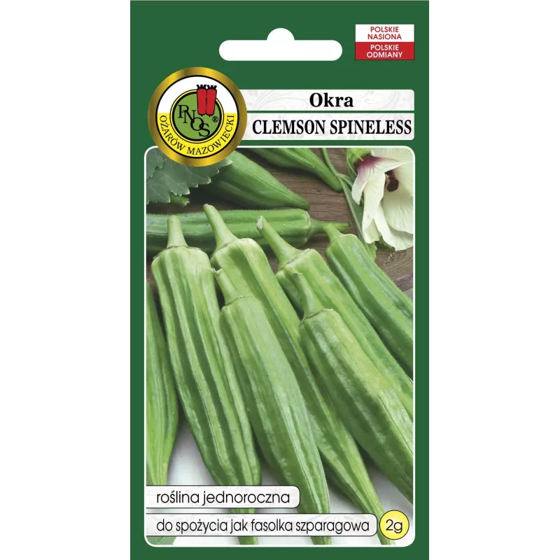 PNOS 2g Okra Clemsom Spineless Nasiona warzyw Zielona Zamiast fasolki Zioła