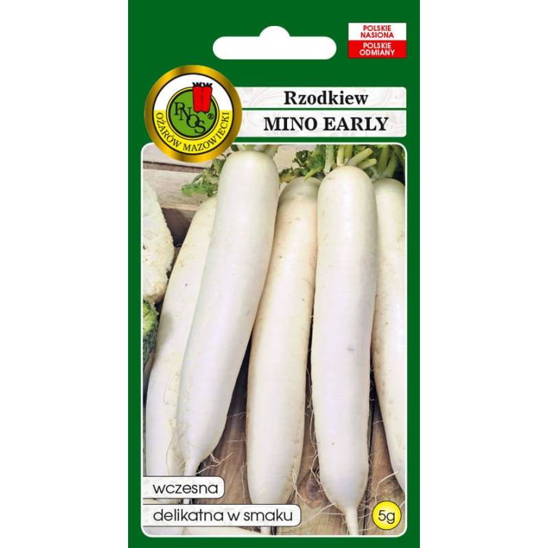 PNOS 5g Rzodkiew biała Mino Early Nasiona warzyw Odmiana wczesna Delikatny smak