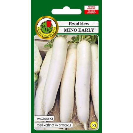 PNOS 5g Rzodkiew biała Mino Early Nasiona warzyw Odmiana wczesna Delikatny smak