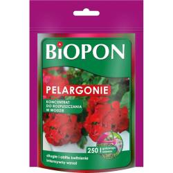 Biopon 0,25 kg Nawóz do wszystkich odmian pelargonii rabatowe zwisające pobudza kwitnienie