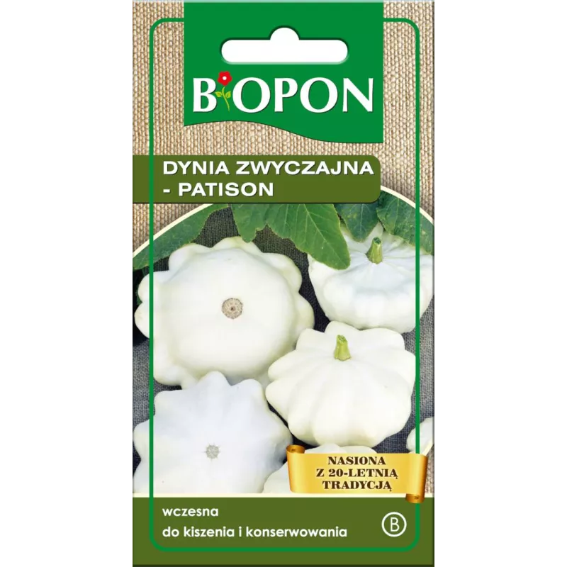 Biopon 2g Dynia Patison Disco Jasnozielony Nasiona warzyw Smaczny Delikatny Do pieczenia