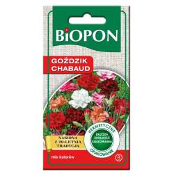 Biopon 0,5g Goździk Chabaud Mix Nasiona kwiatów Mieszanka kolorów Rabaty Donice Balkon
