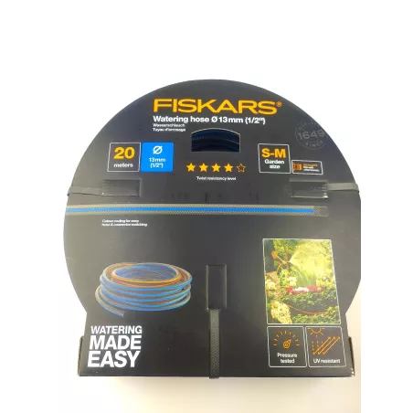 Fiskars Wąż 1/2" 20m Q4 1027104 Nawadnianie ogrodu AntiTwist Niebieski
