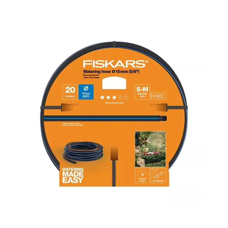 Fiskars Wąż 5/8" 20m Q3 1027096 Nawadnianie ogrodu Niebieski AntiTwist