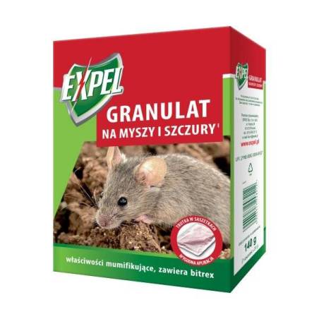 Expel 140g Granulat na szczury myszy Trucizna Saszetki Mumifikujący