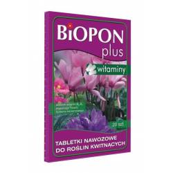 Biopon Plus 20szt. Tabletki nawozowe do roślin kwitnących z witaminami