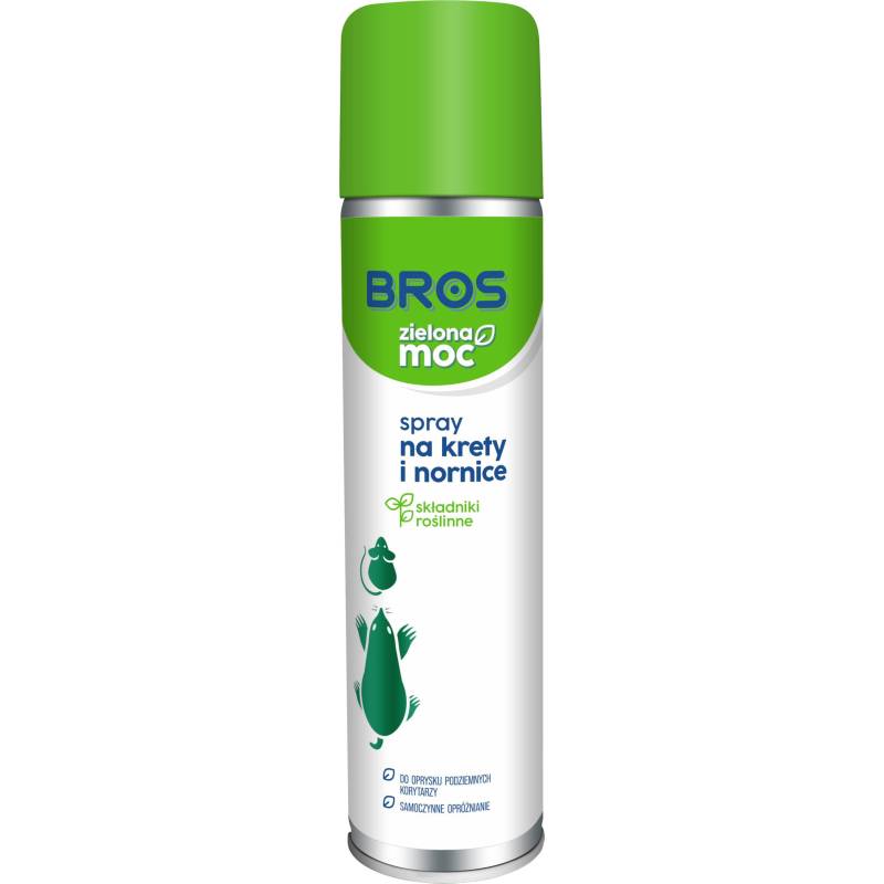 Bros 400ml Spray na krety nornice Zielona moc Naturalny Kopce Korytarze