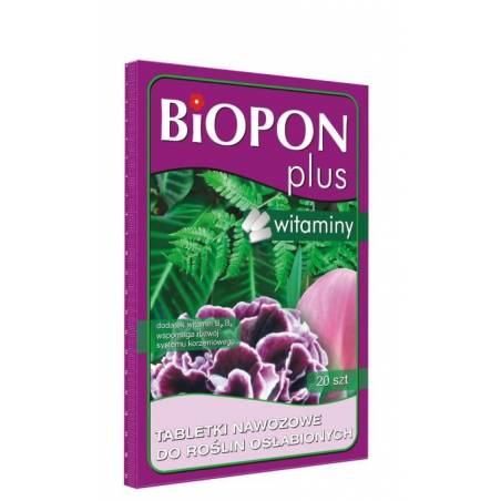 Biopon  Plus 20szt. Tabletki nawozowe do roślin osłabionych z witaminami