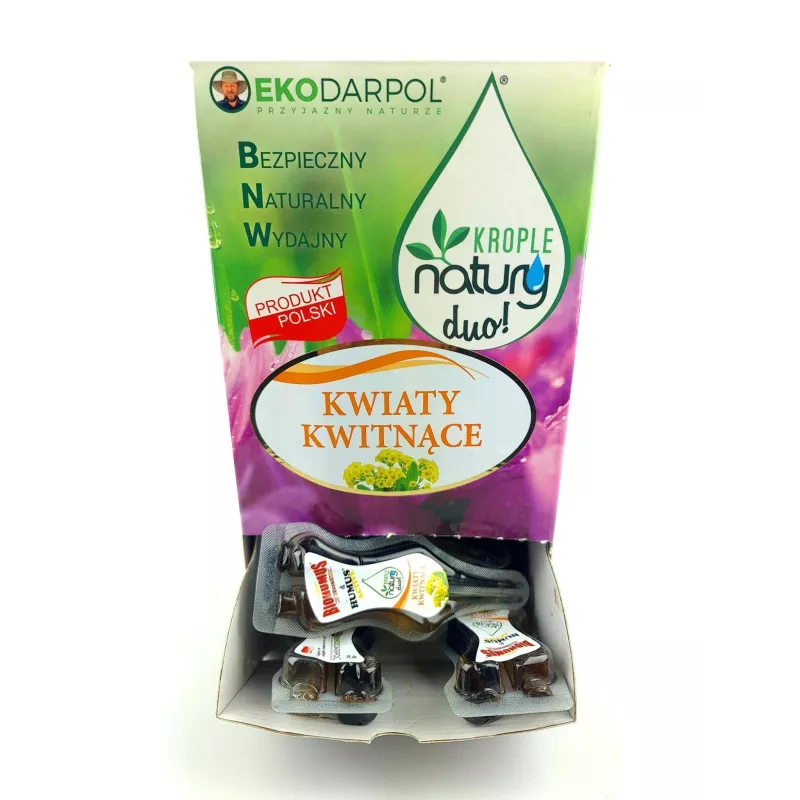 Ekodarpol 28szt x40ml Aplikator Duo Kwiaty kwitnące Nawóz BIO Humus Active+Extra fiołki kalanchoe begonie gardenie