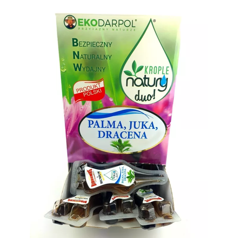 Ekodarpol 28szt x40ml Aplikator Duo Humus Active Biohumus Extra Palma juka dracena Nawóz EKO do palmowatych