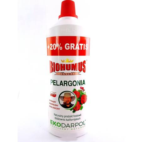Ekodarpol 1 l+20% gratis Biohumus Extra Pelargonia płynny nawóz organiczny