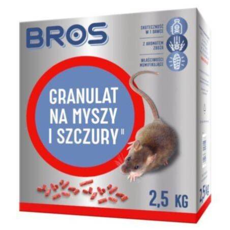 Bros 2,5kg Granulat na myszy szczury trutka karma nornice skuteczna mumifikacja