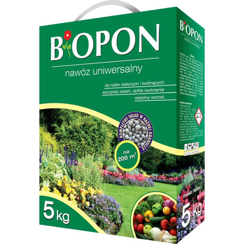 Biopon 5 kg Nawóz uniwersalny granulowany wszystkie rośliny ogrodowe odżywienie szybszy wzrost