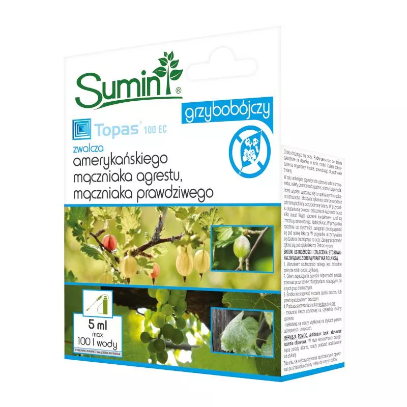 Sumin 5ml Topas 100 EC Środek grzybobójczy Mączniak prawdziwy Mączniak amerykański agrestu