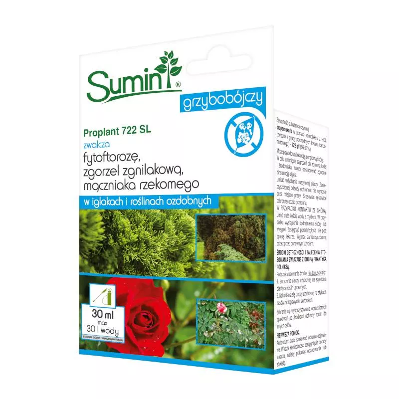Sumin 30ml Proplant 722 SL Grzybobójczy środek do oprysku Mączniak Rzekomy Zgorzel zgnilakowa Fytoftoroza