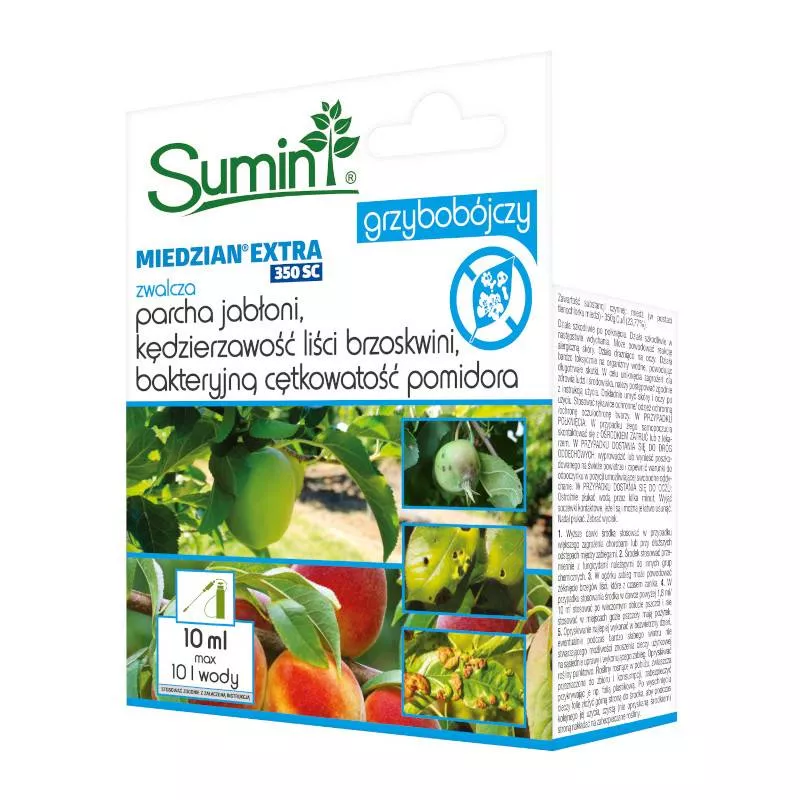 Sumin 10ml Miedzian Extra 350SC Grzybobójczy środek parch rak kędzierzawość zaraza