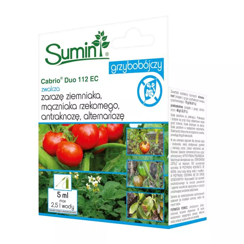 Sumin 5ml Cabrio Duo 112EC Zwalcza mączniaka rzekomego zarazę ziemniaka antraknozy