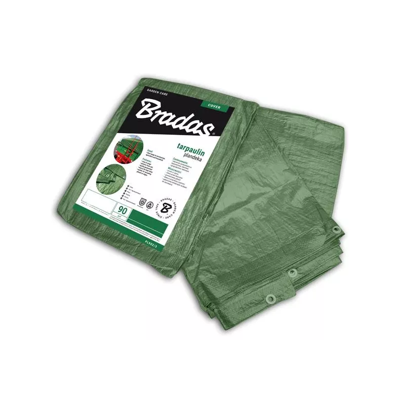 Bradas Plandeka Mocna Wodoodporna 4x6m Zielona Wytrzymała Ochronna