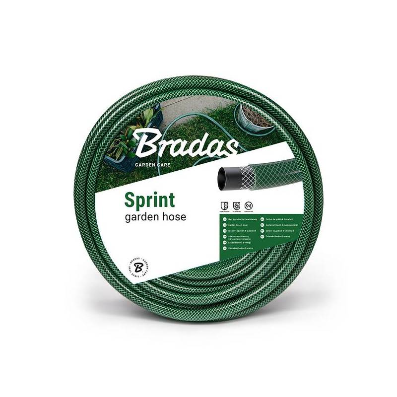 BRADAS Wąż 1/2"x30m Sprint Zielony Zbrojony Ogrodowy Mocny oplot