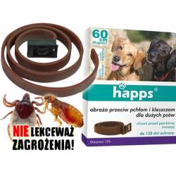 Happs 60cm Obroża przeciw pchłom i kleszczom dla dużych psów ochrona do 6 miesięcy