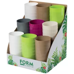 Doniczka Toscana Okrągła Biały 15cm Plastikowa Podstawka Asparagus