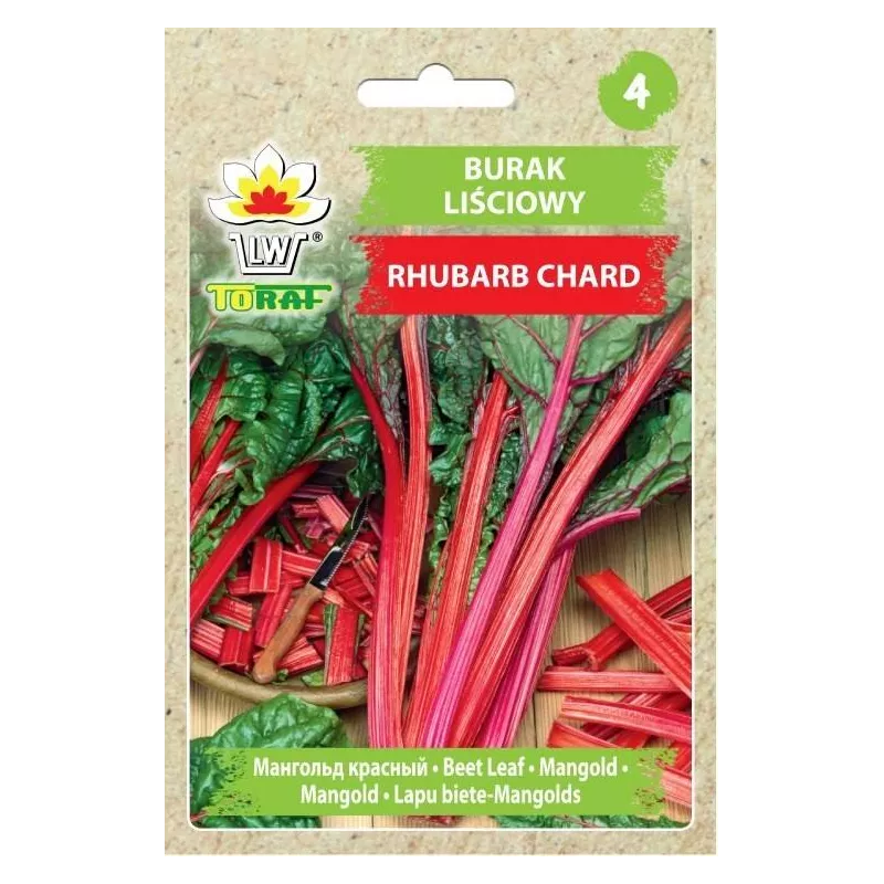 Toraf 5g Burak Liściowy czerwony Rhubarb Chard Nasiona warzyw