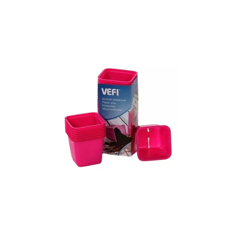VEFI 30 szt. Doniczka Produkcyjna Różowa 6x6cm Rozsady Siewki