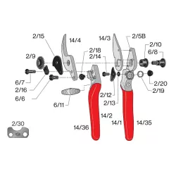 Felco 14 Sekator nożycowy Ogrodniczy Mały Cięcie kwiatów