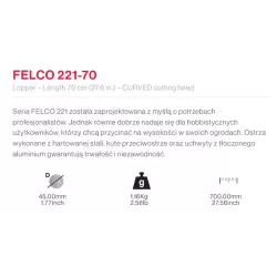 Felco 221-70 Nożyce do cięcia gałęzi Sekator Profesjonalny
