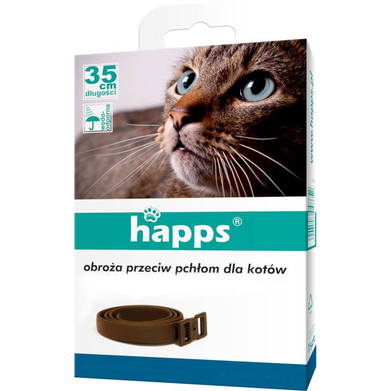 Happs 35 cm Obroża przeciw pchłom dla kotów Chroni do 8 miesięcy
