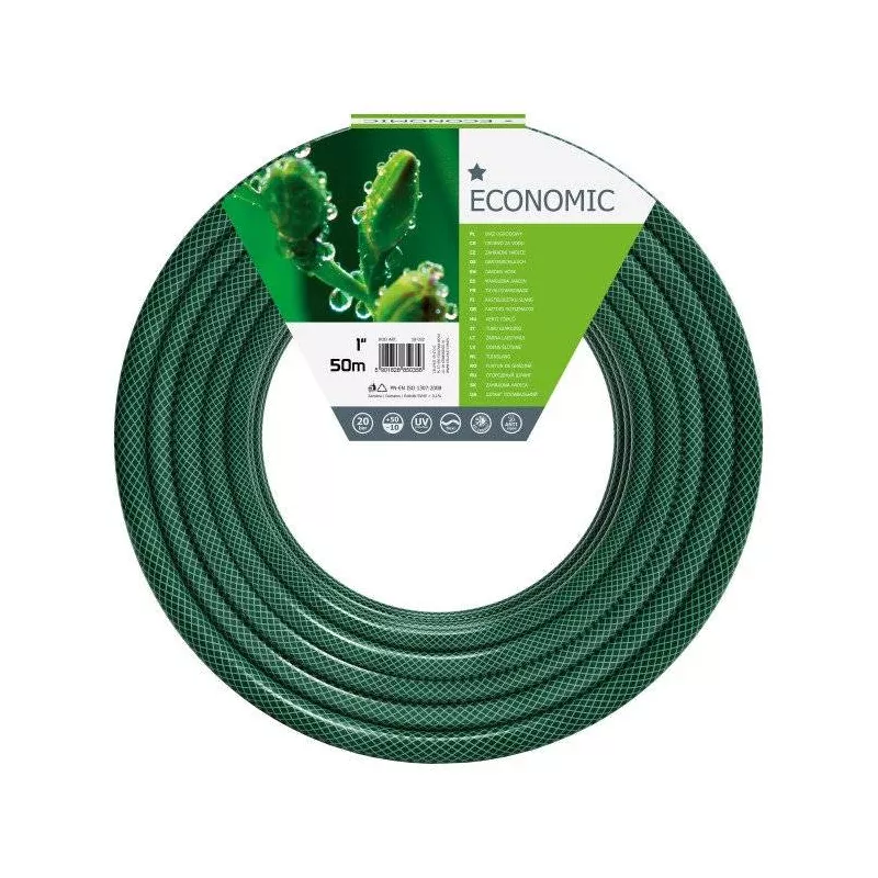 Cellfast Wąż ogrodowy 1" 50m Economic 10-032 Zielony 3 warstwy