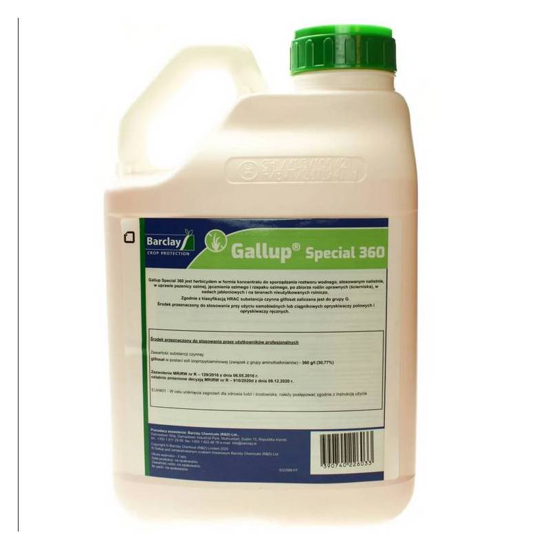Barclay 5l Gallup Special 360SL Herbicyd Chwasty Roundup Glifosat