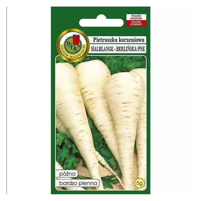 PNOS 5g Pietruszka Halblange Berlińska Nasiona warzyw Późna Bardzo plenna