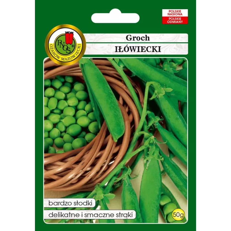 PNOS 50g Groch Iłówiecki Nasiona warzyw Wczesny Siewny Cukrowy