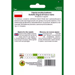 PNOS 50g Fasola Borlotto Na suche nasiona Szparagowa Karłowa Wczesna