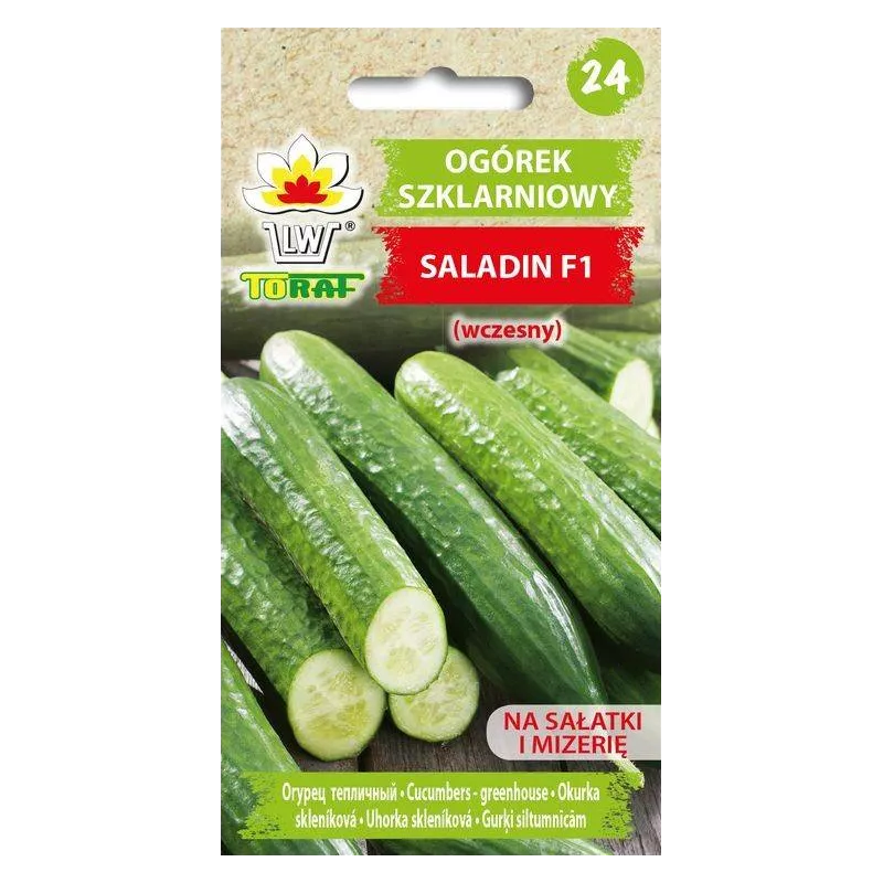Toraf 5g Ogórek Saladin Sałatkowy Szklarniowy Nasiona warzyw odmiana długa bardzo plenna sałatki