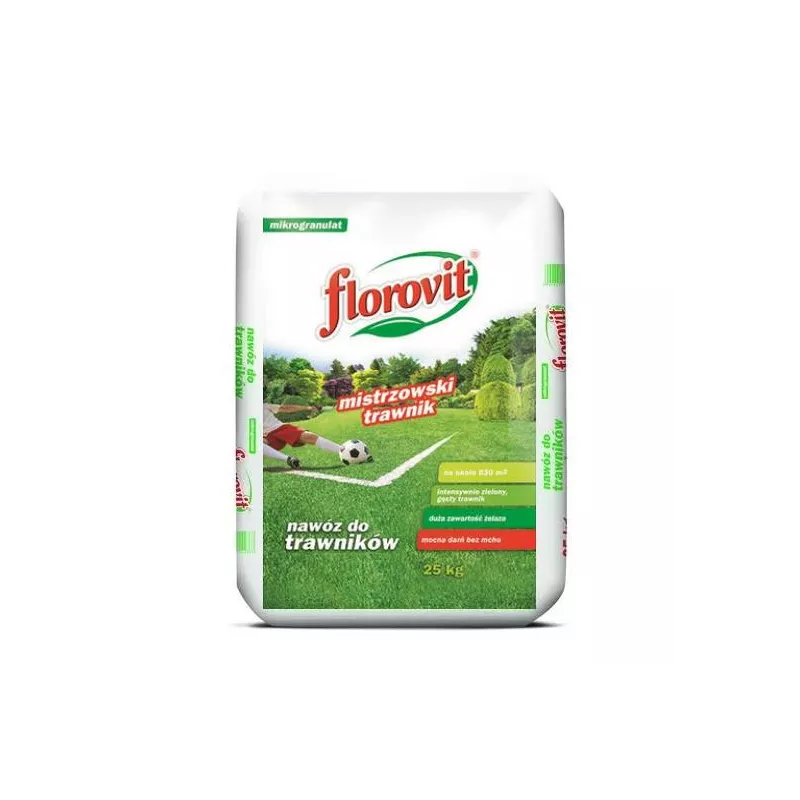 Florovit 25 kg Nawóz do trawnika Mistrzowski trawnik mikrogranulat