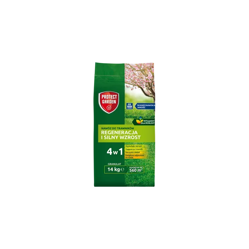SBM 14 kg Protect Garden Nawóz granulowany do Regeneracji trawników Odżywia Witaminy dla roślin