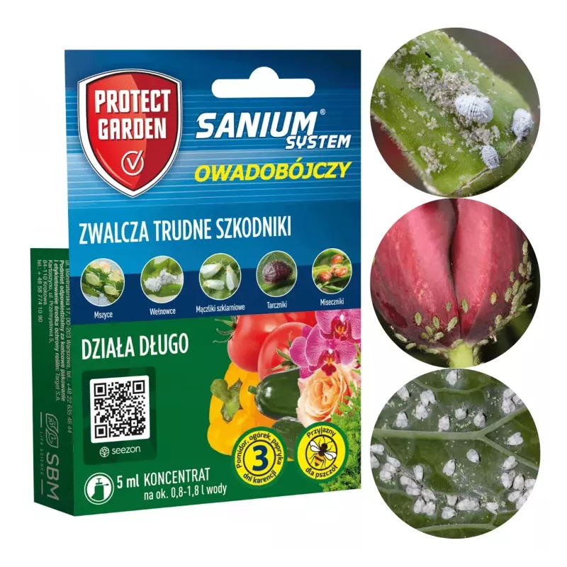 SBM Saninum Koncentrat 5ml Owadobójczy Zwalczanie Szkodników Mszyce Wełnowce Maczliki Tarczniki Miseczniki