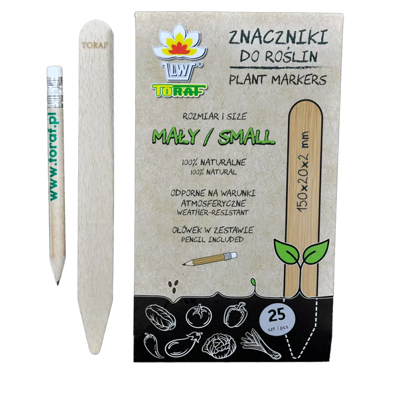 Toraf 25szt. Znacznik Mały do rozsad Oznaczanie Roślin w Doniczkach Szklarni Grządce Ekologiczne Naturalne